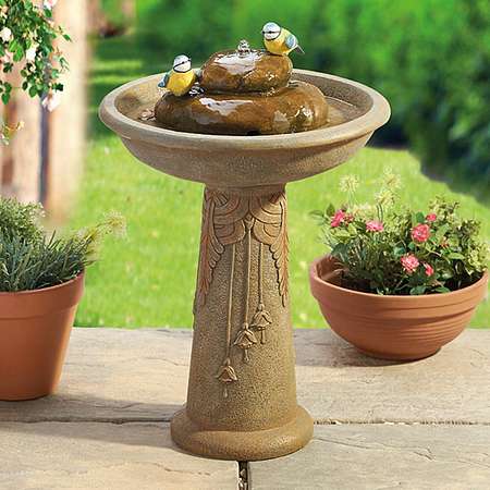 Ornamental Bird Fountain Bath | Happy Beaks